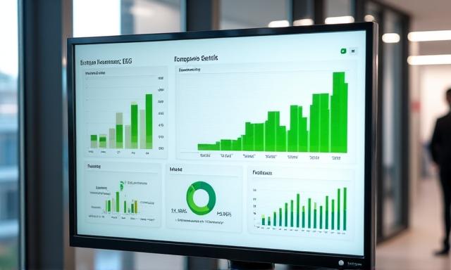 Digital dashboard showing environmental sustainability metrics