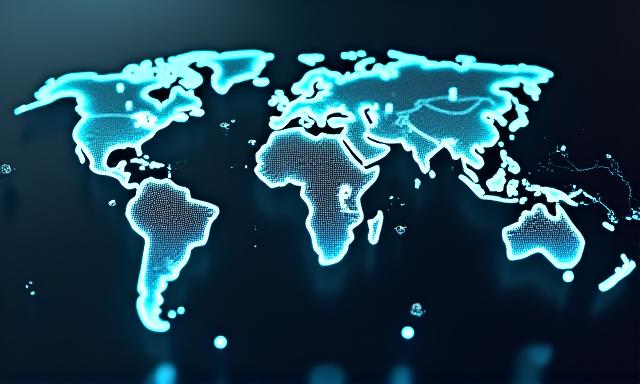 Illustration of global supply chain network with weather overlays